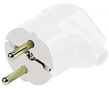 Вилка электрическая с заземлением угловая Smartbuy 16А белый картинка 